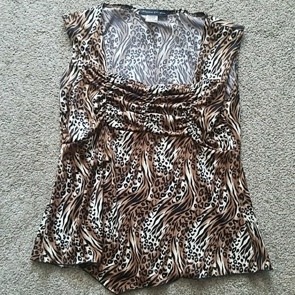 Leopard animal print blouse